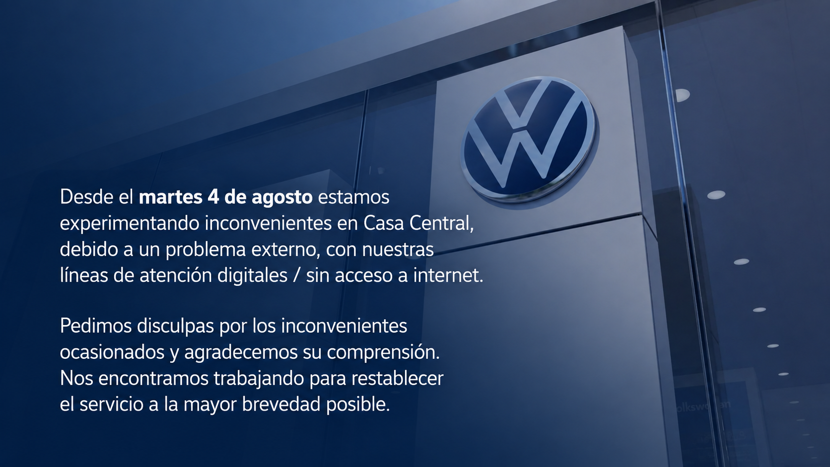 Los invitamos a comunicarse telefónicamente con ventas